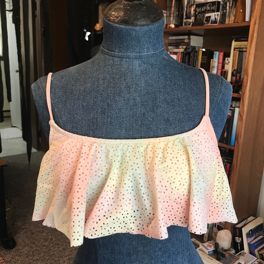 Pastel Flounce Ruffle Bikini Top